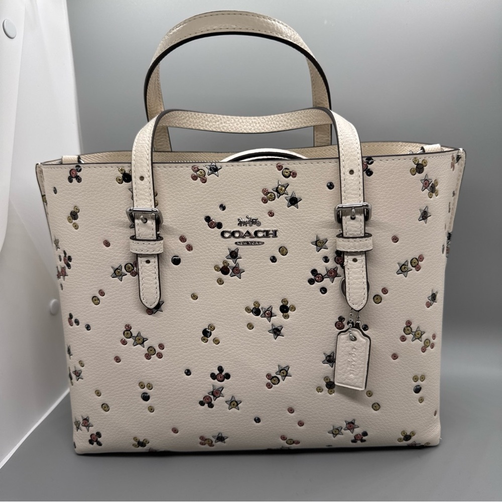 NWT Coach Mollie Tote Bag 25 With Star Print CCV87